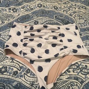 Kortni Jeane White and Blue High-Waisted Bottoms XL